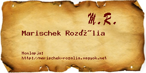 Marischek Rozália névjegykártya